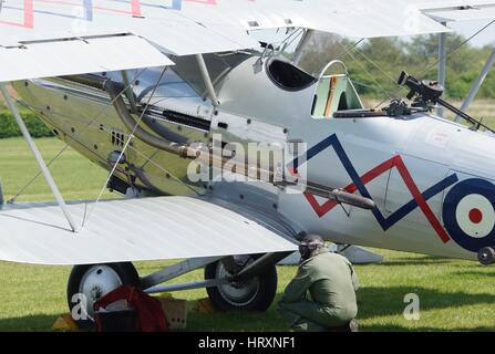 Demon Displays Ltd, 1937 Hawker Demon fighter aircraft, K8203, G-BTVE, at the Shuttleworth Premier Airshow 2016. Stock Photo