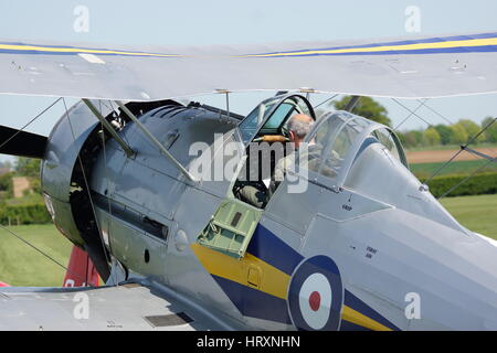 1938 Gloster Gladiator Mk.1, L8032, G-AMRK  wearing the RAF 73 Squadron markings of aircraft K7985 - Shuttleworth Collection Premier Airshow 2016 Stock Photo