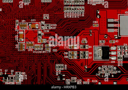 Circuit board red Stock Photo