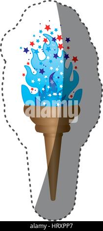 Olympic Torch Icon - Blue Sticker button Stock Vector Image & Art - Alamy