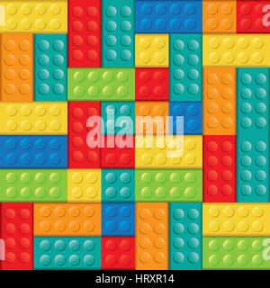 colorful building toy bricks lego icon toy Stock Vector