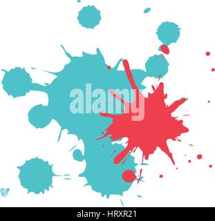 Colored splashes in abstract shape design Stock Vector