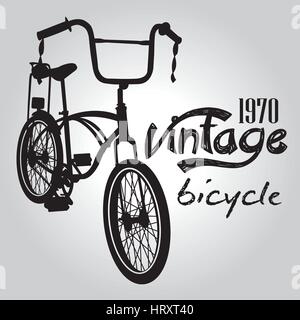 Retro line art bicycle. Vector art, Illustration. Stock Vector