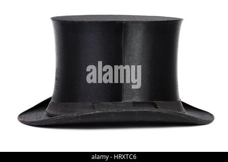 Black top hat isolated on white background Stock Photo