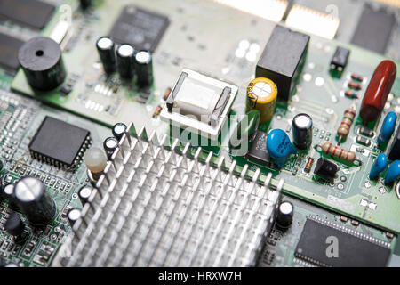 various computer circuit Board closeup Stock Photo