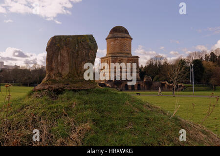the mausoleum and a memorial piece of Hamilton palace in Hamilton, South Lanarkshire, Scotland, Stock Photo