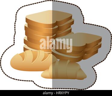 various types of bread icon Stock Vector