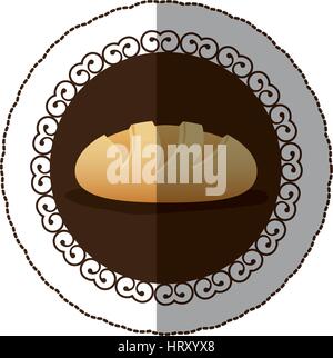 emblem color nomal bread icon Stock Vector