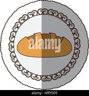 emblem nomal bread icon Stock Vector