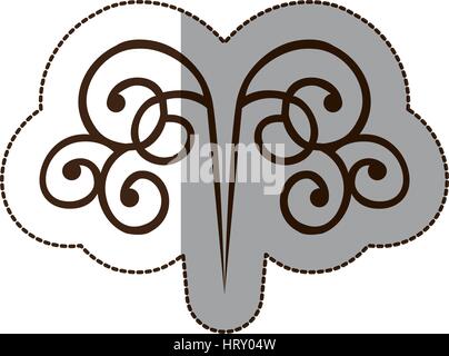 brown metal decorative swirl icon Stock Vector