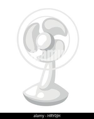 Fan, home climate equipment flat front view isolated on white background Stock Vector