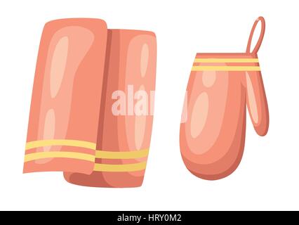 Set of kitchen glove vector illustration collection Stock Vector