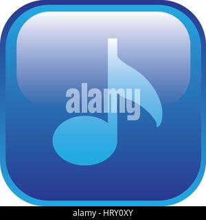 blue square frame with musical note Stock Vector