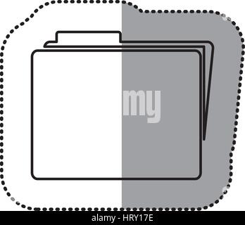 monochrome contour sticker of folder icon Stock Vector