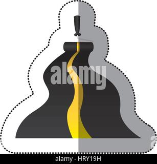 sticker paint roller drawing the highway Stock Vector