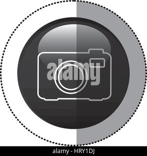 black circular frame with analog camera icon Stock Vector Image & Art ...
