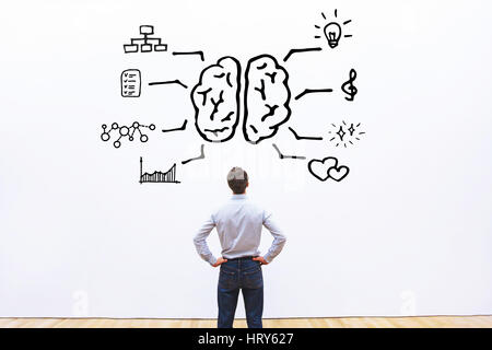 human brain right left concept Stock Photo