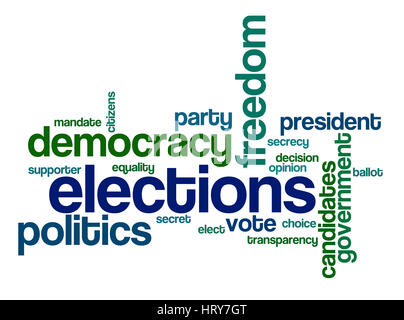 Word Cloud on a white background - Elections Stock Photo