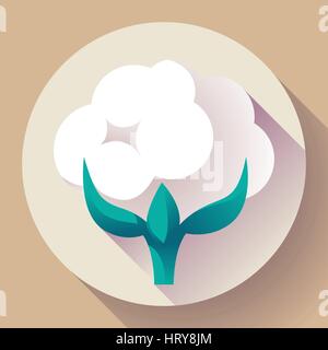 Flat Cotton icon vector Stock Vector