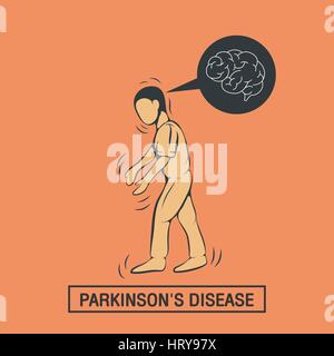 PARKINSON'S DISEASE vector logo icon design template Stock Vector