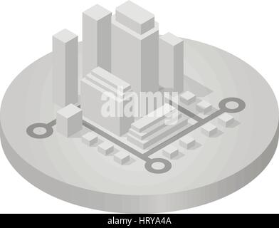 Isometric icon of city Stock Vector