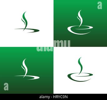 Set of Abstract Soup or Liquid Illustration Vector Sign Symbol Stock Vector