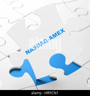 Stock market indexes concept: NASDAQ-AMEX on puzzle background Stock Photo
