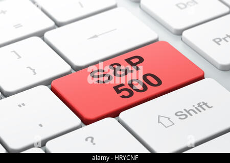 Stock market indexes concept: S&P 500 on computer keyboard background Stock Photo