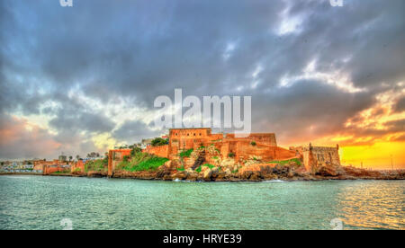 Sunset above Kasbah of the Udayas in Rabat, Morocco Stock Photo