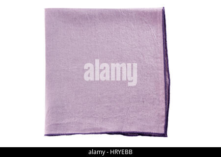 Violet textile napkin on white Stock Photo