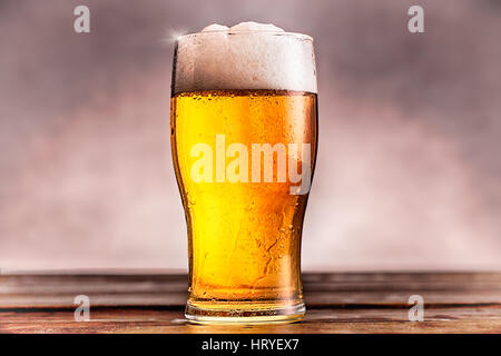 Fresh cold beer in a pint glass studio photographed in high detail 9 Stock Photo