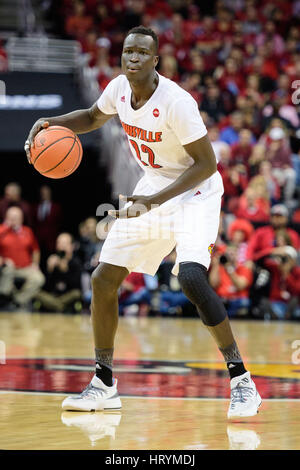 Louisville forward Deng Adel (22) attempts a layup against Wake Forest ...