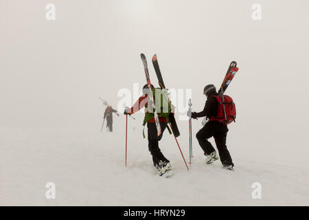 Ski mountaineering at Nevis range Fort William Scotland U.K Stock Photo