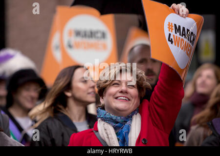 London, United Kingdom - March 5, 2017: International Women's Day March. A march was held from London Town Hall across the Thames to the Tower of London for Women. Credit: Jane Campbell/Alamy Live News Stock Photo