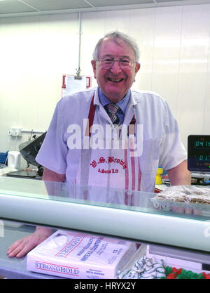 Stoke-on-Trent, UK. 10th Feb, 2017. Butcher William Brown in Stoke-on-Trent, England, 10 February 2017. Photo: Ute Dickerscheid/dpa/Alamy Live News Stock Photo