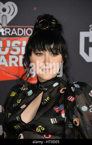 LOS ANGELES, CA. March 05, 2017: Noah Cyrus at the 2017 iHeartRadio Music Awards at The Forum, Los Angeles.  Picture: Sarah Stewart Stock Photo