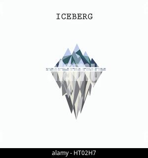 Abstract triangle iceberg vector logo design infographic template.Risk analysis iceberg vector diagram.Design for business, education or technology pr Stock Vector