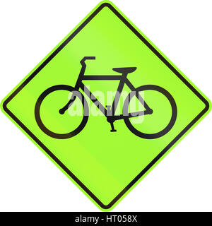 United States MUTCD warning road sign - Bicycles. Stock Photo