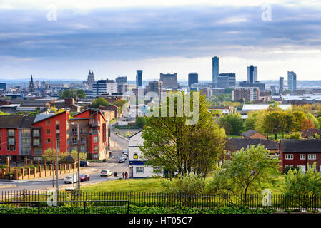 View of Liverpool city from top of a hill. Stock Photo