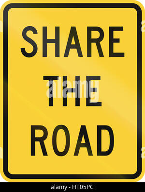 United States MUTCD warning road sign - Share the road. Stock Photo