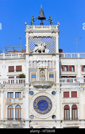 Saint Mark's Clocktower (1490s) in Venice, Italy Stock Photo