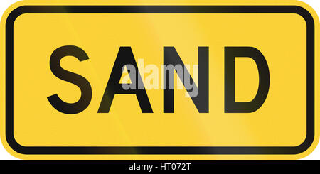 United States MUTCD warning road sign - Sand. Stock Photo