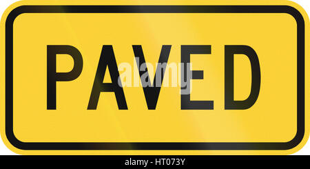 United States MUTCD warning road sign - Paved. Stock Photo