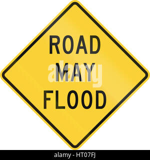United States MUTCD road sign - Road may flood. Stock Photo