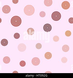 vector seamless pattern - red concentric circles on light background Stock Vector