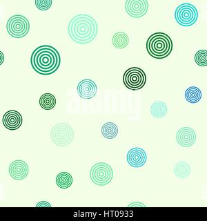 vector seamless pattern - teal concentric circles on light background Stock Vector