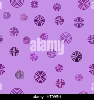 vector seamless pattern - purple concentric circles on lighht purple background Stock Vector