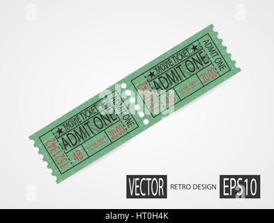 Retro cinema tickets design green Stock Vector