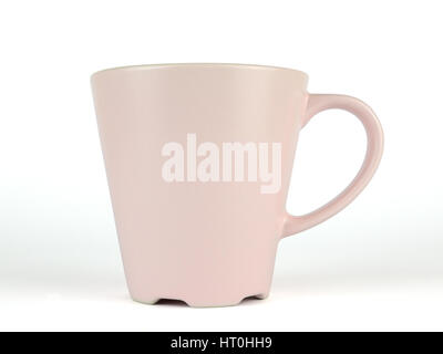 Pink fine porcelain cup on white background Stock Photo