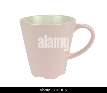 Pale pink porcelain cup isolated on white Stock Photo